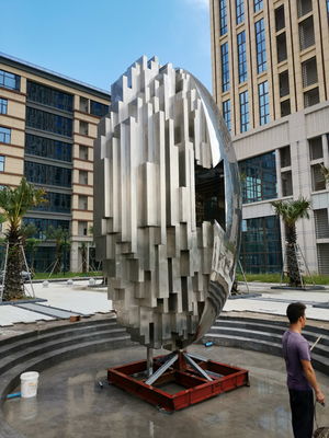 Logo Large Outdoor Metal Sculpture 10000 Mm Stainless Steel Mirror Sculpture